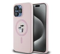 CG Mobile Karl Lagerfeld KLHMP15LSCMKCRHP - Custodia rigida in silicone per iPhone 15 Pro 6.1", colore: Rosa