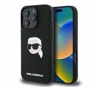 Karl Lagerfeld Karl Head Custodia in silicone nero per Magsafe - iPhone 16 Pro