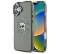 CG MOBILE Karl Lagerfeld KLHMP16MHLSKIK - Custodia rigida per iPhone 16 Plus 6,7", colore: Nero