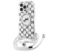 CG MOBILE Karl Lagerfeld KLHMP16XHCKCKLCT Custodia per iPhone 16 Pro Max 6.9 pollici, trasparente, prodotto con licenza IML Crossbody Monogram Karl & Choupette Head compatibile con MagSafe