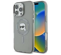 CG MOBILE Karl Lagerfeld KLHMP16XHLSKIK - Custodia rigida per iPhone 16 Pro Max 6,9", colore: Nero