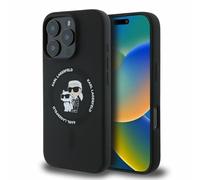 CG Mobile Karl Lagerfeld KLHMP16XSCMKCRHK - Custodia rigida in silicone per iPhone 16 Pro Max 6,9", colore: Nero