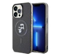 Karl Lagerfeld Custodia MagSafe Karl & Choupette Glitter per iPhone 15 Pro Max Nera