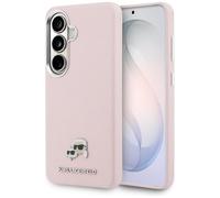 CG MOBILE Karl Lagerfeld Saffiano KC Metal Logo Compatibile con MagSafe Custodia per Samsung Galaxy S26 Plus (rosa)