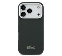 CG MOBILE LACOSTE - Custodia in pelle completamente avvolta per iPhone 17 Pro con logo Petit Pique, compatibile con MagSafe, antigraffio, antiurto, lunette rialzate, verde Sinople