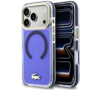 CG MOBILE Lacoste - Custodia trasparente antiurto con logo oro satinato compatibile con MagSafe per iPhone 17 Pro Max (Marine)