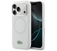 CG MOBILE Lacoste HC - Logo in silicone e metallo, compatibile con MagSafe per iPhone 17 Pro, colore: Grigio