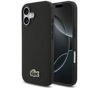 CG MOBILE Lacoste Iconic Petit Pique Woven Logo compatibile con MagSafe Custodia per iPhone 17 (Nero)