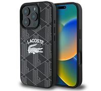 CG MOBILE Lacoste LCHMP16XPIGK - Custodia per iPhone 16 Pro Max 6.9", colore: Nero