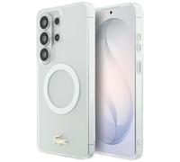 CG MOBILE Lacoste Logo antiurto in oro opaco compatibile con MagSafe Cover per Samsung Galaxy S26 Ultra (bianco)