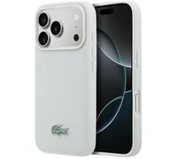 CG MOBILE Lacoste Petit Pique Lacca Logo Compatibile con MagSafe Custodia per iPhone 17 Pro Max (Grigio Chiaro)