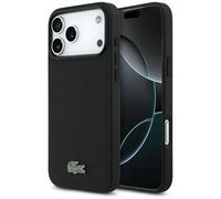 CG MOBILE Lacoste Petit Pique Vernice Logo Compatibile con MagSafe Custodia per iPhone 17 Pro Max (Nero)