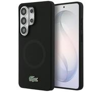 CG MOBILE Lacoste Silicone Metallo Coccodrillo Logo Compatibile con MagSafe Custodia per Samsung Galaxy S26 Ultra (Nero)