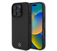 CG Mobile Mercedes-Benz - Custodia per iPhone 16 Pro, durevole, antiurto, compatibile con Magsafe, custodia in pelle testurizzata e tinta unita, colore: Nero