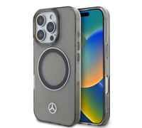 CG MOBILE Mercedes-Benz HC - Custodia per iPhone 16 Pro, resistente, antiurto, compatibile con Magsafe, PC/TPU con anello argentato, custodia trasparente nera