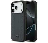 CG MOBILE Mercedes - Cover in pelle con foglie di alloro, compatibile con MagSafe per iPhone 17 Pro (blu)