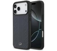 CG MOBILE Mercedes - Cover in pelle con foglie di alloro, compatibile con MagSafe per iPhone 17 Pro Max (blu)