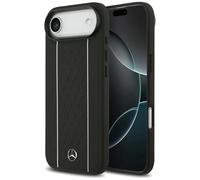 CG MOBILE Mercedes - Cover in pelle con motivo a stelle, compatibile con MagSafe per iPhone 17 Air (nero)