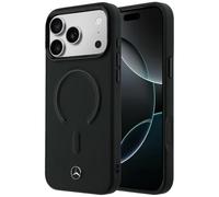CG MOBILE Mercedes - Custodia in pelle 3D compatibile con MagSafe per iPhone 17 Pro (nero)