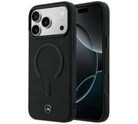 CG MOBILE Mercedes - Custodia in pelle 3D compatibile con MagSafe per iPhone 18 Pro / 17 Pro (nero)