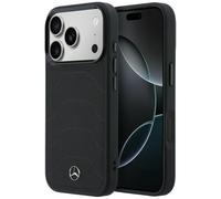 CG MOBILE Mercedes - Custodia in pelle con fiocco, compatibile con MagSafe per iPhone 17 Pro (nero)