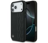 CG MOBILE Mercedes - Custodia in pelle con foglie di alloro compatibile con MagSafe per iPhone 17 Pro Max (nero)