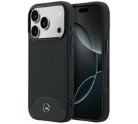 CG MOBILE Mercedes - Custodia in pelle effetto legno e curva compatibile con MagSafe per iPhone 17 Pro Max (nero)