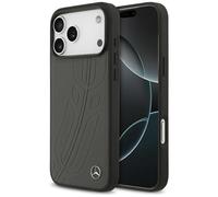 CG MOBILE Mercedes - Custodia in pelle grande alloro, compatibile con MagSafe per iPhone 17 Pro Max (antracite)