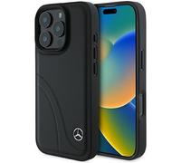 CG MOBILE Mercedes MEHCP16X23RBCSK - Custodia in pelle per iPhone 16 Pro Max 6.9", colore: Nero