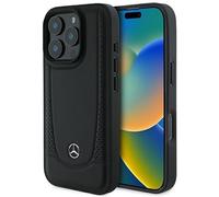CG MOBILE Mercedes MEHCP16XARMBK - Custodia per iPhone 16 Pro Max 6.9", in pelle, colore: Nero