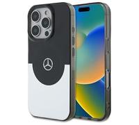 CG MOBILE Mercedes MEHMP16X23HBIGK Custodia per iPhone 16 Pro Max 6.9 pollici, colore nero, argento, prodotto con licenza a doppio strato, bicolore
