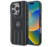 CG MOBILE Mercedes MEHMP16X23HRSK Custodia per iPhone 16 Pro Max 6.9 Pollici Nero Licenza MB Double Layer Crossed Lines Compatibile con MagSafe