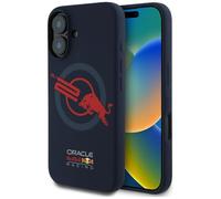 CG MOBILE Red Bull HC Silicone ORBR20 Logo Red Lining Cover per iPhone 16 Compatibile con MagSafe Marine