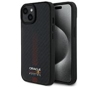 CG MOBILE Red Bull RBHMP15S24CFGSMK - Custodia per iPhone 15 6.1", in fibra di carbonio, compatibile con MagSafe, colore: Nero