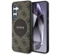 CG MOBILE Sotto licenza Guess Custodia per S25 Nero 4G Glitter Triangle Buttons Compatibile con MagSafe