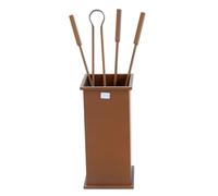 CG34 -ROCCA CORTEN CON ATTREZZI- KIT ACCESSORI CAMINO CRUCCOLINI