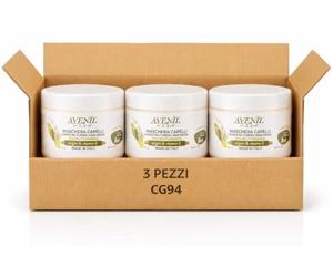CG94 - Avenil Maschera Capelli Ristrutturante Argan & Vitamina E | Set da 3 Pezzi, 300 ml Cadauno, Formula Bio, Capelli Danneggiati