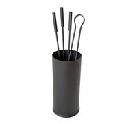 Set di accessori camino in Cilindro Ferro Battuto STYLE CHROME 16,5 x h58 cm - 4,5 kg colore NERO lavorazione artigianale in stile classico made In Italy 100x100 nero