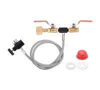 CGA320 G1/4 Ricarica cilindro di soda CO2 con tubo adattatore da 24 pollici Kit di collegamento a doppia stazione di riempimento Valvola con manometro per riempire il serbatoio di CO2 di una macchina