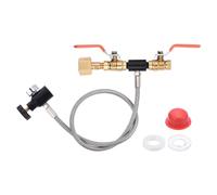 CGA320 G1/4 Ricarica cilindro di soda CO2 con tubo adattatore da 24 pollici Kit di collegamento a doppia stazione di riempimento Valvola con manometro per riempire il serbatoio di CO2 di una macchina