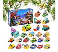 CGACCSD 2025 Calendario 'Avvento Di Natale | Calendario del Conto Alla Rovescia con Veicolo a carica automatica per Bambino,Giocattolo Auto Modello Regalo per Ragazzi Ragazze