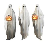 CGACCSD Adesivo decorativo fantasma per finestre | 3 fogli di vinile fantasma con candela e - adesivi riutilizzabili spaventosi per la decorazione di Halloween sulla finestra da parete, per la