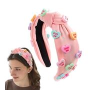 CGACCSD Ampie fasce per capelli con nodi, fasce per capelli decorate,Fascia per la spa di San, fascia per il lavaggio del viso - copricapo per il trucco, morbido cuore d"amore, decorazioni