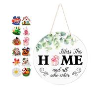 CGACCSD Benvenuto per Porta - Decorazioni Intercambiabili per la Casa in Stile Rustico da 30 cm - Decorazione Casa Ingresso Accogliente | Per Esterno Giardino Cortile Tutte le Stagioni Primavera