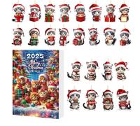 CGACCSD Calendario 'Avvento Natalizio | 24 Giorni Di Conto Alla Rovescia Natalizio Decorazioni Per Albero Con Gattini In Acrilico 2D | Decorazione Per L'Avvento E Le Feste - Per Tutta La Famiglia