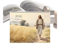 CGACCSD Calendario da parete 2026 - Paesaggio religioso con monitoraggio delle abitudini - Calendario da parete sospeso organizzatore quotidiano per casa ufficio aula scuola riunioni familiari