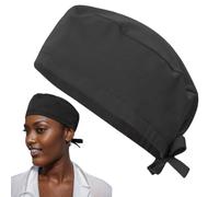 CGACCSD Cappello chirurgico traspirante regolabile | Cappello Assorbimento Sudore Donna,Testa ad Asciugatura Rapida Uomo Infermiere Ospedale, Nero , L