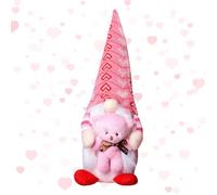 CGACCSD decorativo del giorno di Vlanetine, signor e Valentine - Decorazioni gnomi Ripieni Bambola senza volto rosa - Decorazioni da tavola romantiche Carina bambola di