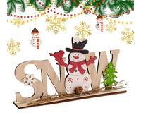 CGACCSD Decorazione della Tavola di Natale | Centro della Tavola di Babbo Natale E Pupazzo di Neve,Segno di Legno Decorazione di Natale per La Casa - per Bagno Cucina Vacanze Inverno Camera da