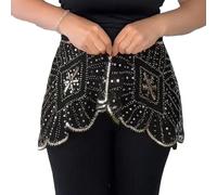 CGACCSD Flapper Stola | Abito da sposa con paillettes Stola per le donne | Abito da sera Mantello Sciarpa Capelet Coperta per Viaggi Mascherata All'aperto Cosplay Sposa Fotografia File, Nero e